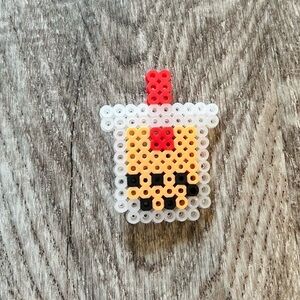 Bobba tea hair clip handmade perler beads